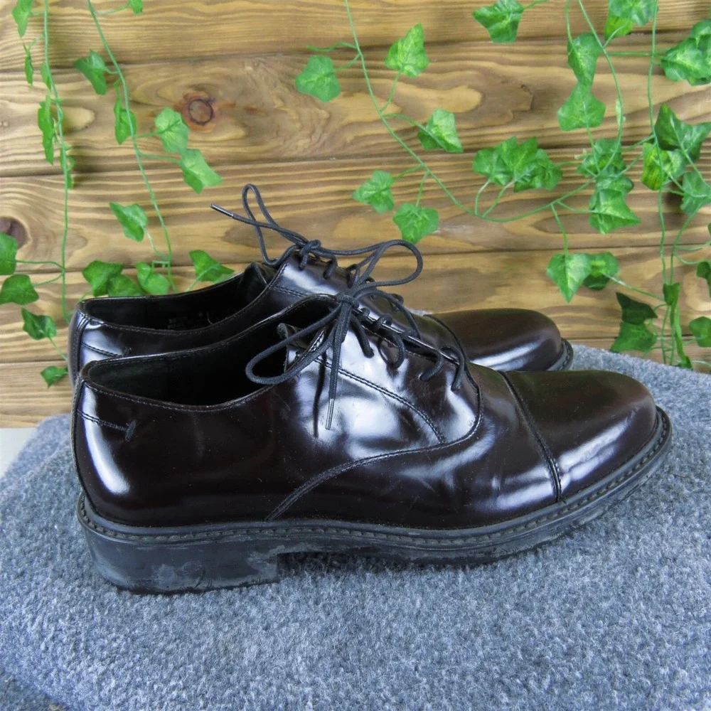 Bostonian Men's Strada Toe Cap Oxford Burgundy Patent Leather Size 9 Medium 2025